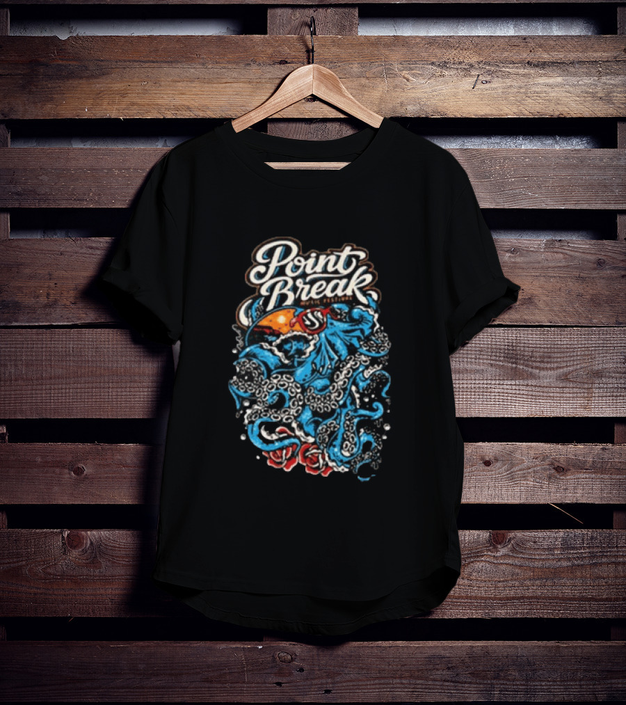 Point Break Festival Virginia Beach VA June 20 21 2026 Octopus Ocean Waves T-Shirt