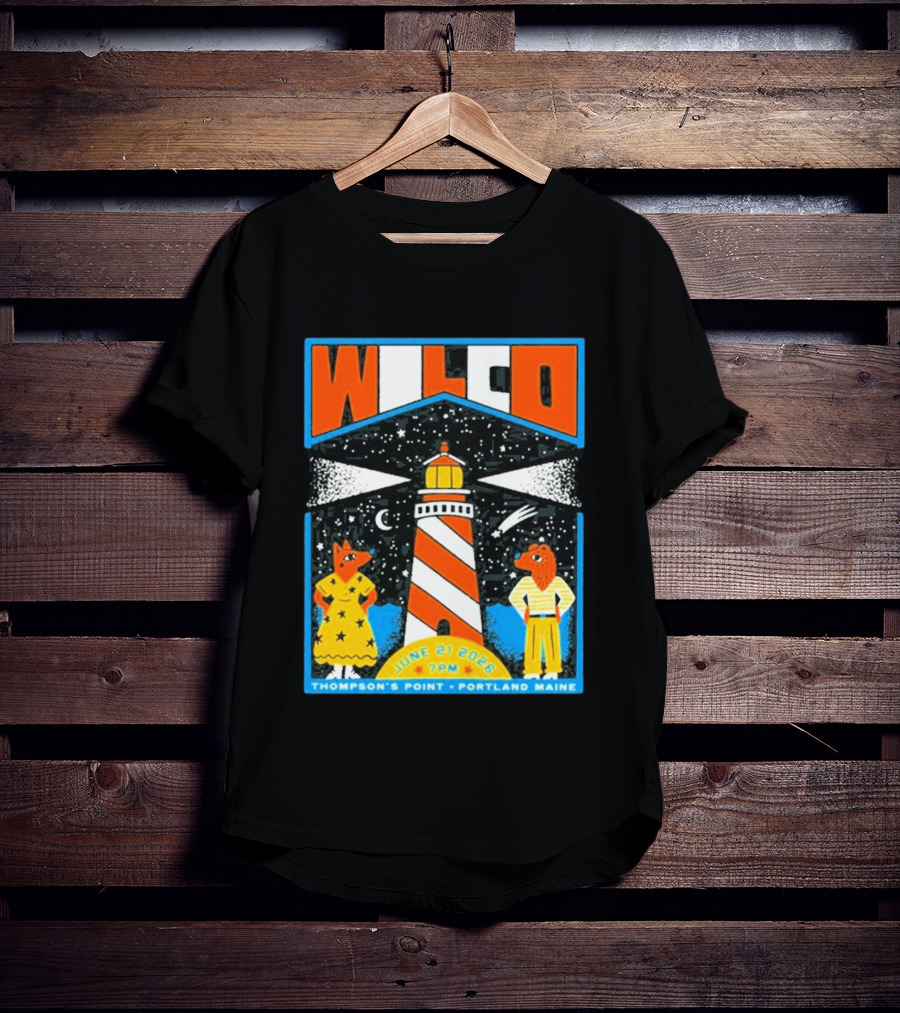 Wilco June 21 2026 Thompson's Point Portland Maine Lighthouse Concert Tour T-Shirt