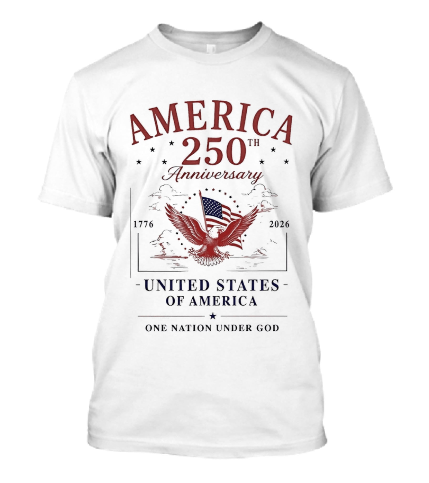 America 250th Anniversary 1776 2026 United States Of America One Nation Under God T-Shirt