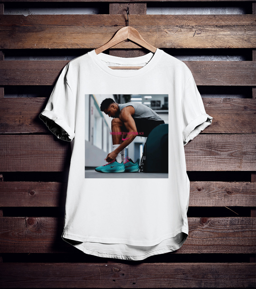 Nike Giannis Antetokounmpo Welcome To South Beach Milwaukee Bucks T-Shirt
