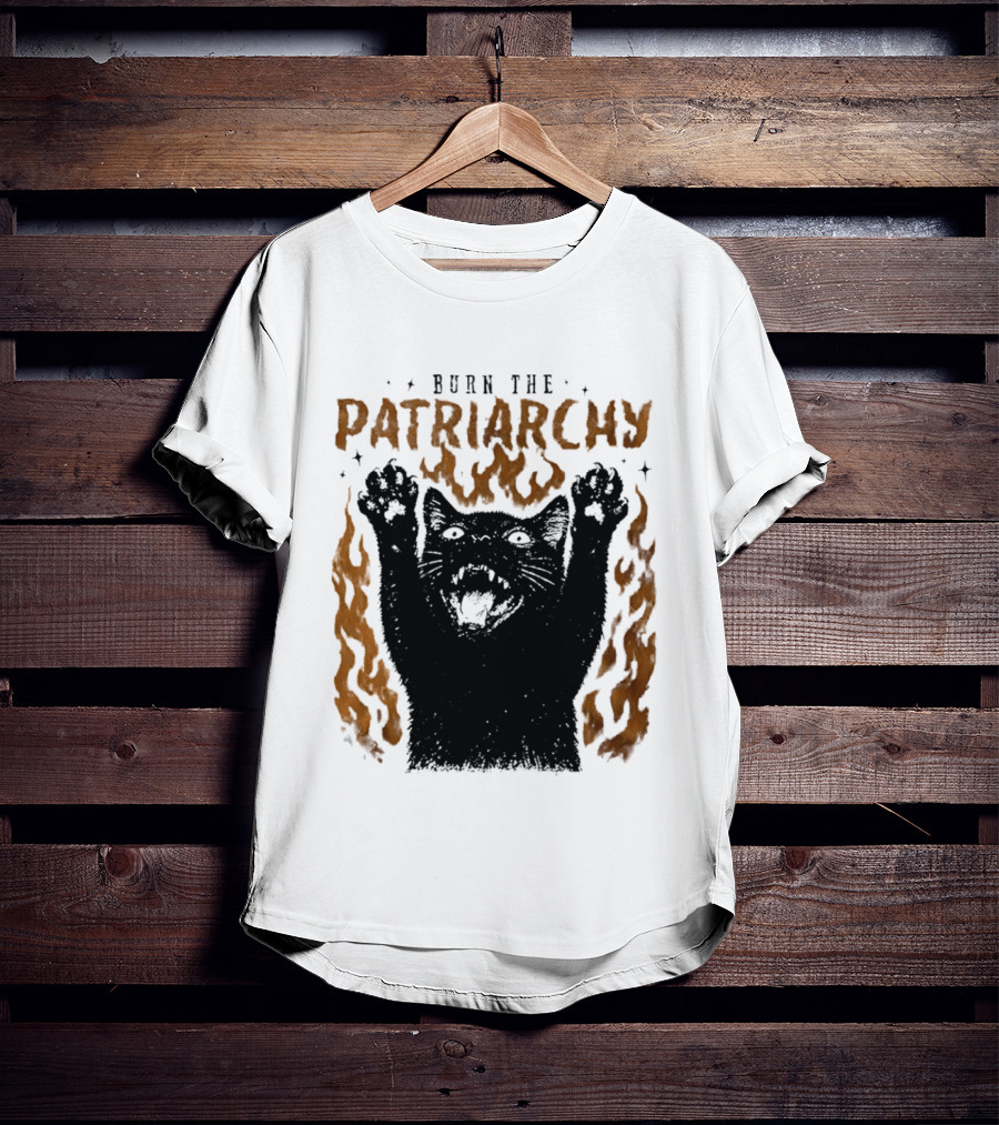 Burn The Patriarchy Feminism Cat Empowerment T-Shirt