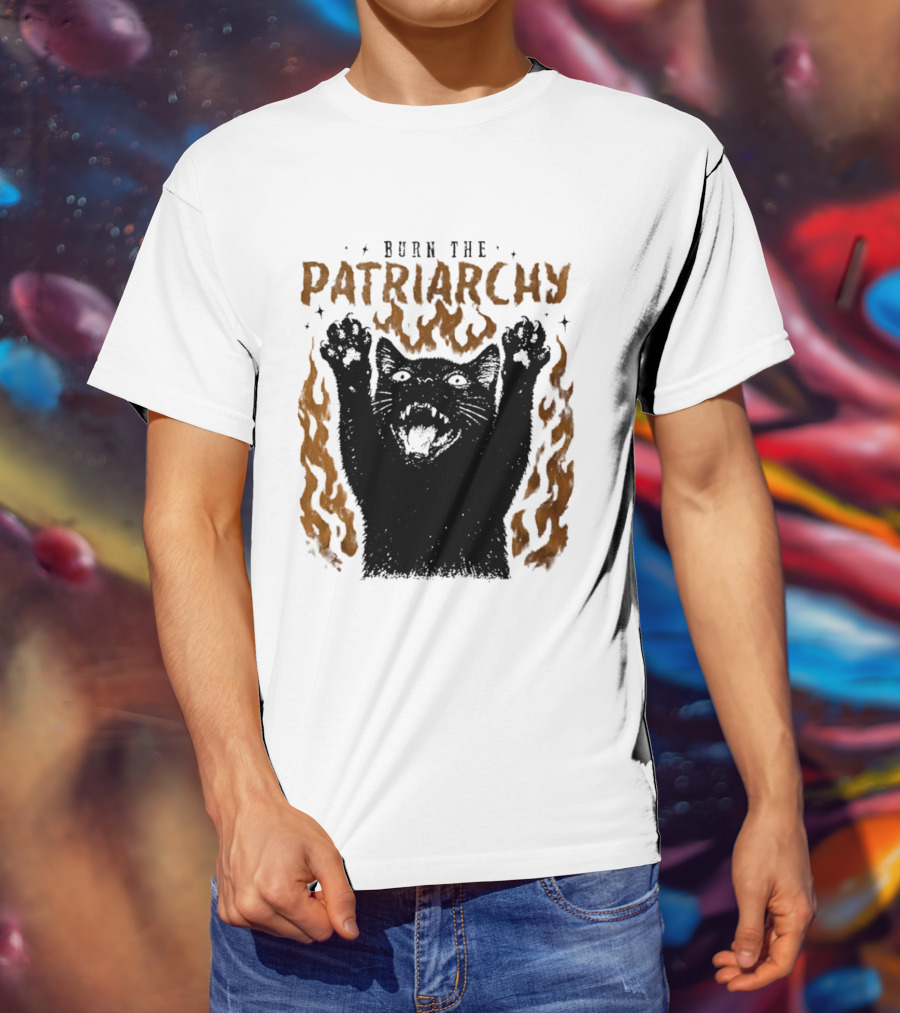 Burn The Patriarchy Feminism Cat Empowerment T-Shirt