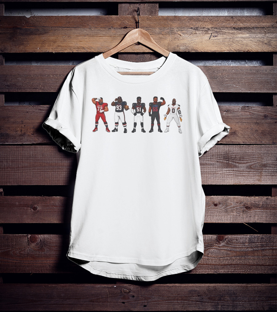 Doomsday Defense Houston Texans Chibi Style Players Cartoon NFL Football T-Shirt