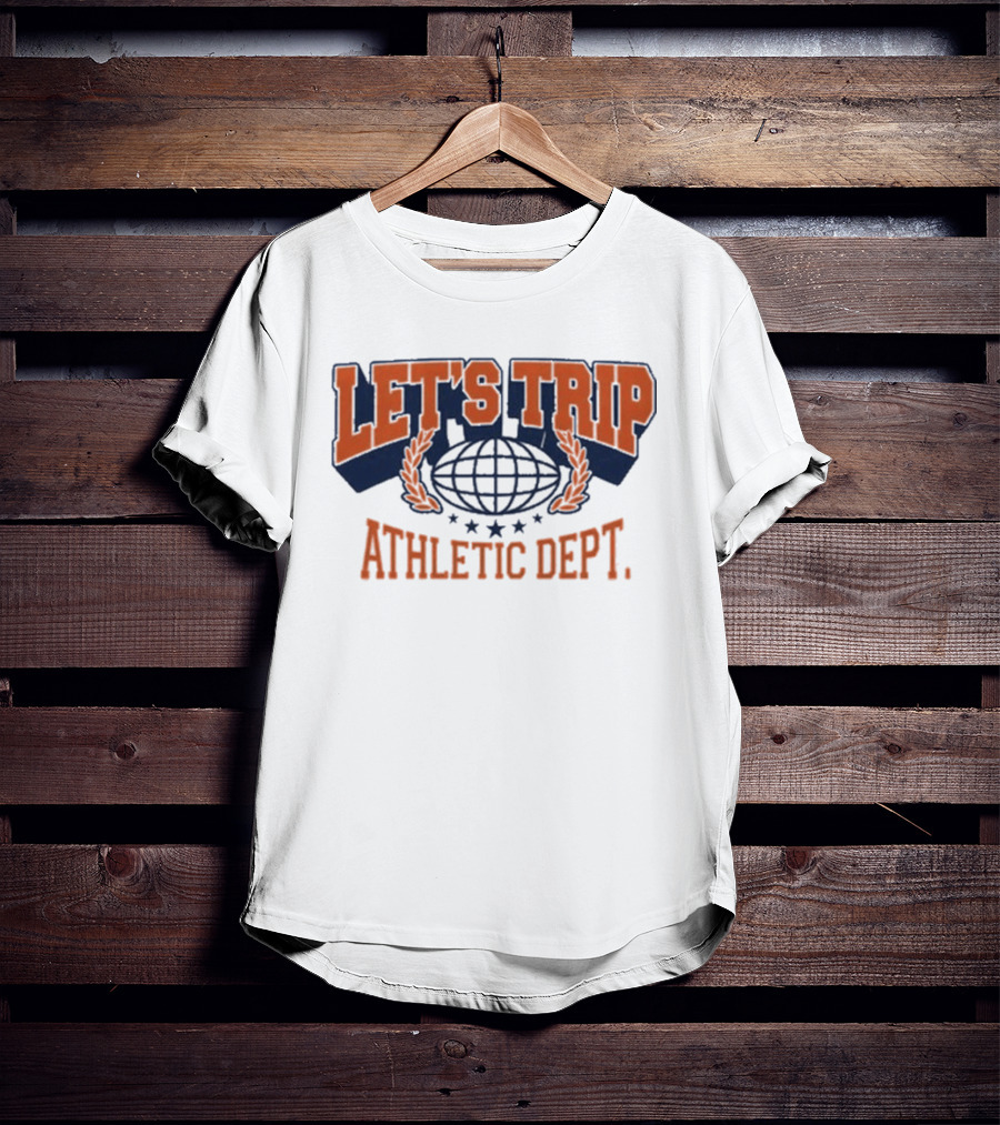 Let's Trip Athletic Dept Go Sports Globe Stars T-Shirt
