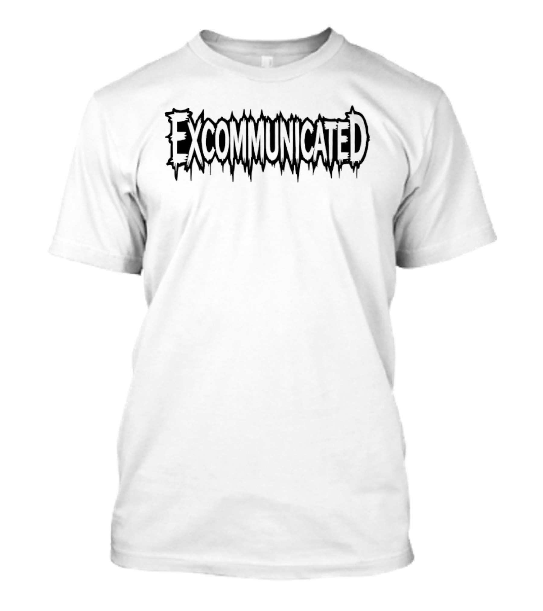 Excommunicated Dripping Text Style Black T-Shirt