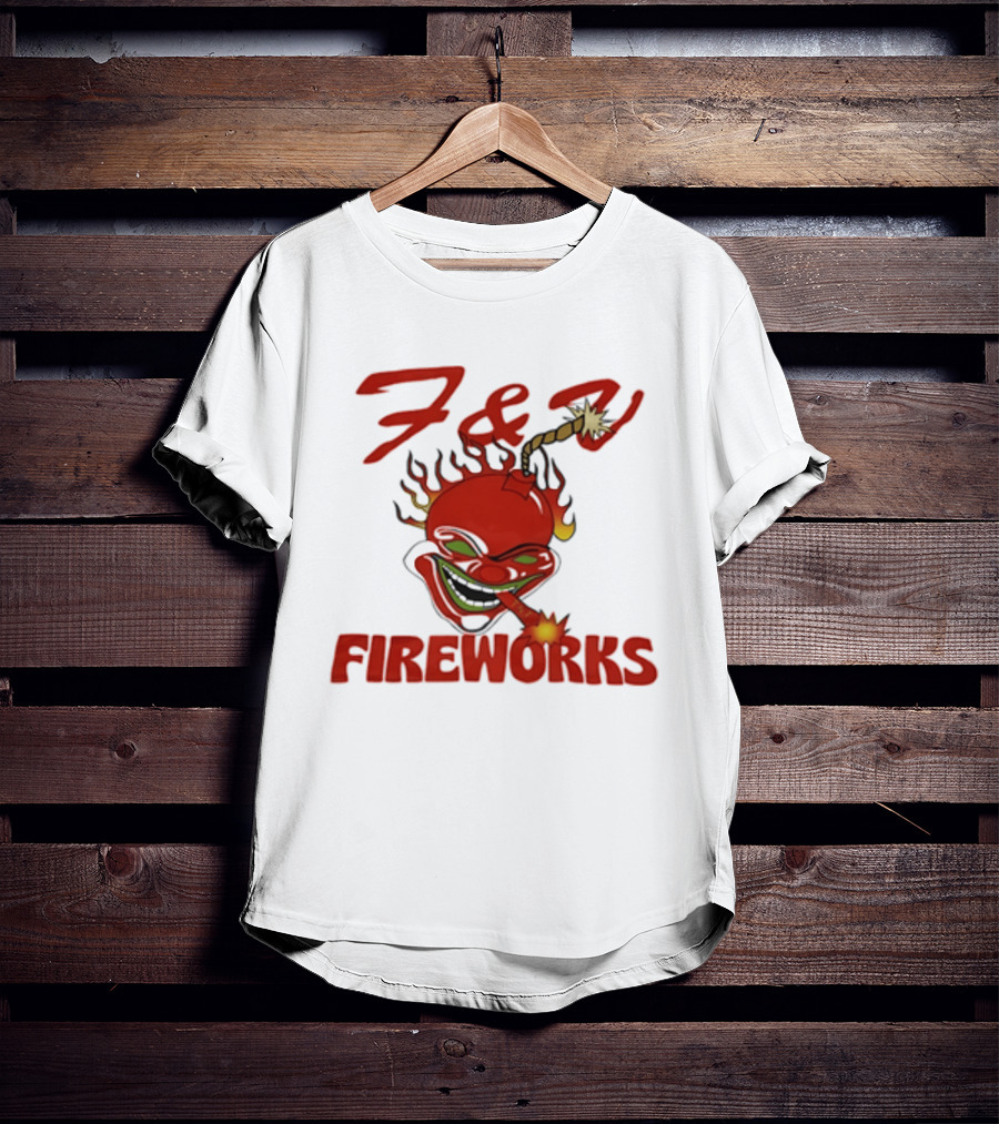 F And V Fireworks Explosive Red Joker Face With Lit Fuse T-Shirt