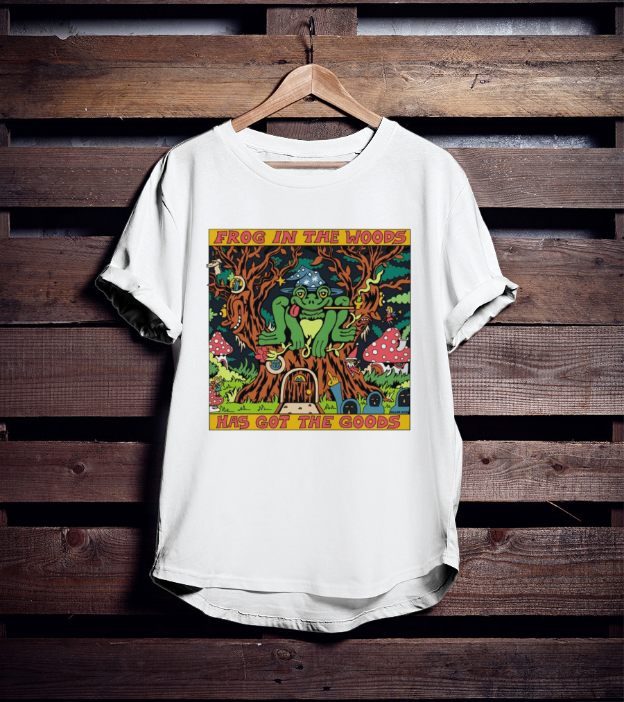 Frog In The Woods Has Got The Goods Killer Acid Psychedelic Forest Scene T-Shirt