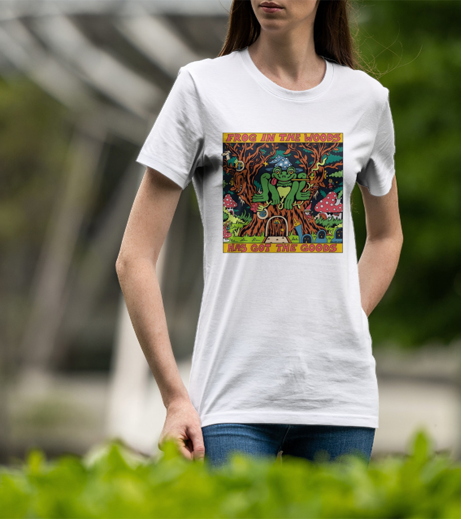 Frog In The Woods Has Got The Goods Killer Acid Psychedelic Forest Scene T-Shirt