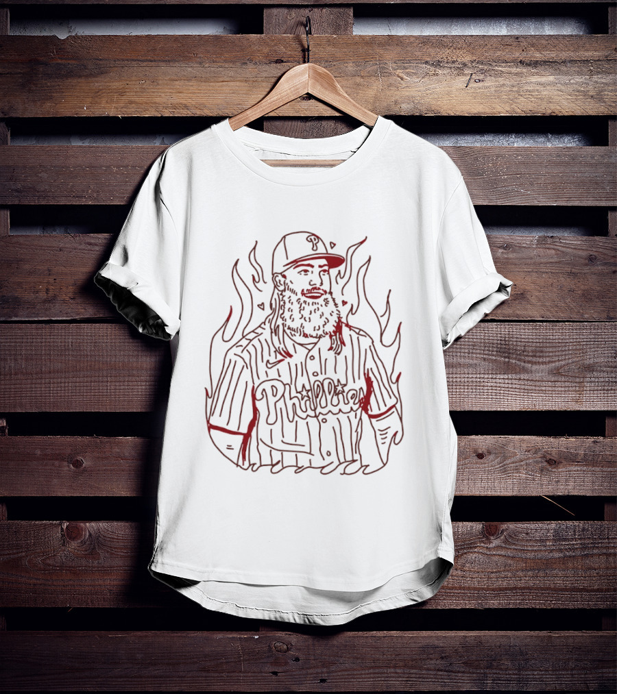 Philadelphia Phillies Brandon Marsh Fiery Sketch T-Shirt