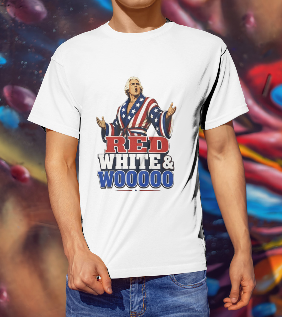 Ric Flair Red White And Woooo USA Wrestling Legend 4th Of July Celebration T-Shirt