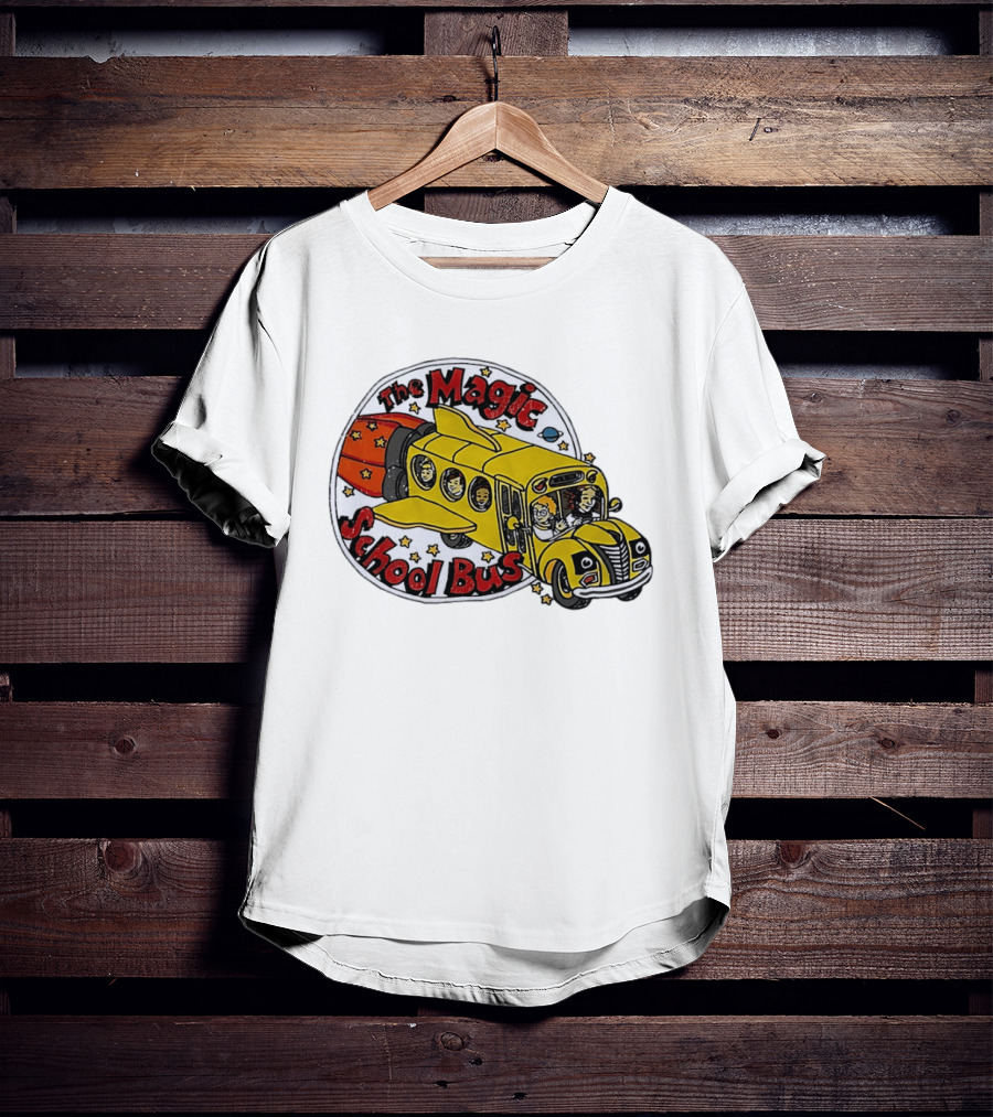 The Magic School Bus Ms Frizzle Arnold Class Characters Cartoon Rocket Bus T-Shirt