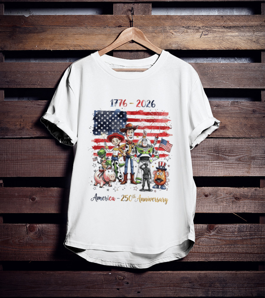 Woody Buzz Rex Hamm Jessie 1776 2026 America 250th Anniversary T-Shirt