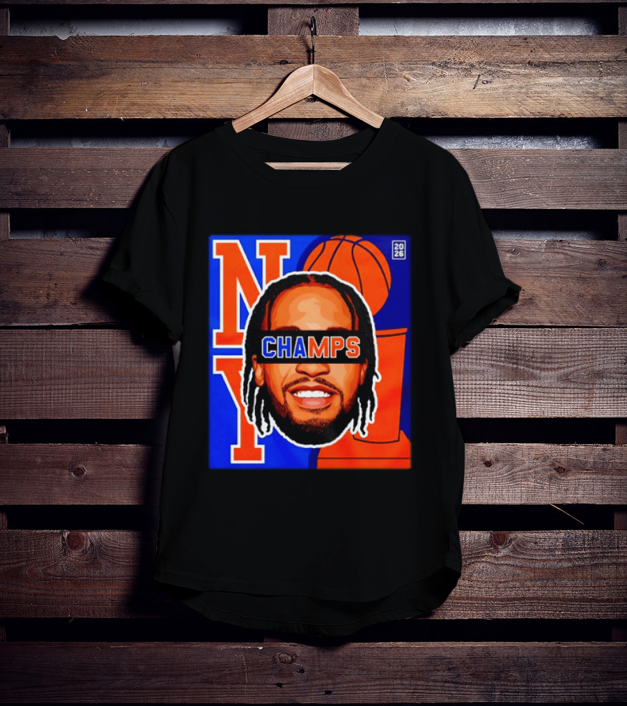 Jalen Brunson New York Knicks 2026 Champs Big Head NBA Basketball T-Shirt