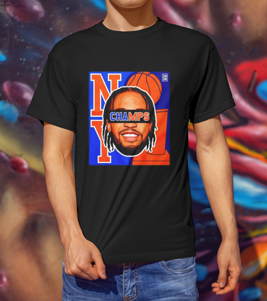 Jalen Brunson New York Knicks 2026 Champs Big Head NBA Basketball T-Shirt