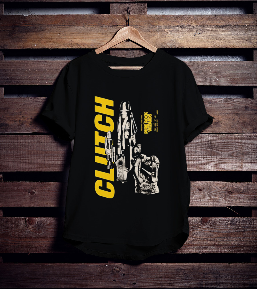 Clutch Pure Rock Wizards Tour Retro Sci Fi Mechanical Arm T-Shirt