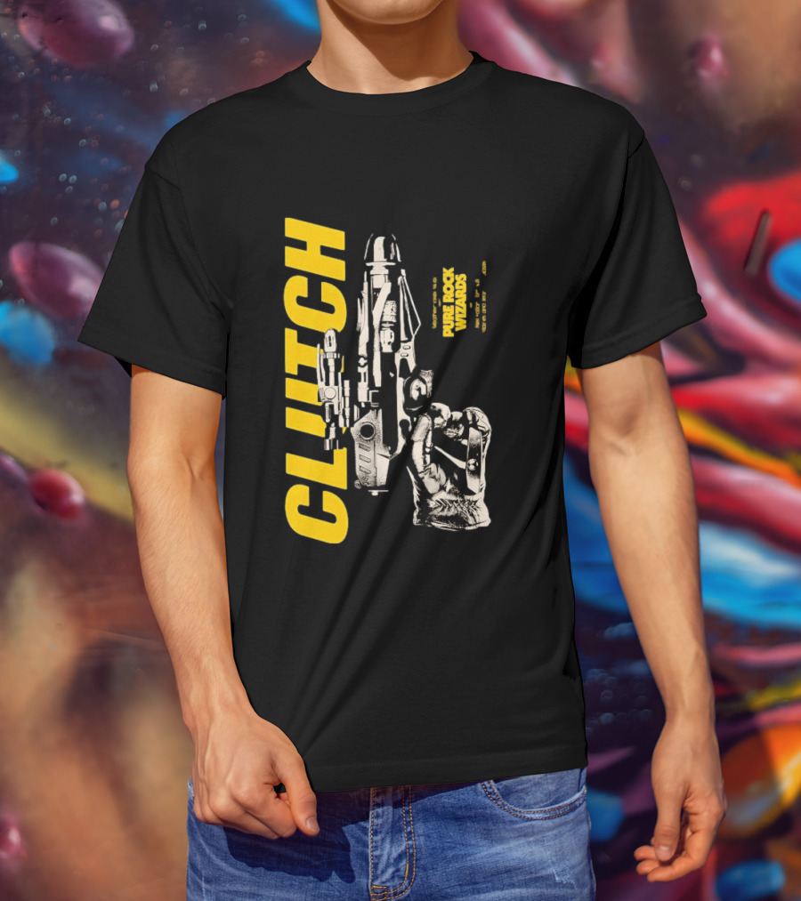 Clutch Pure Rock Wizards Tour Retro Sci Fi Mechanical Arm T-Shirt