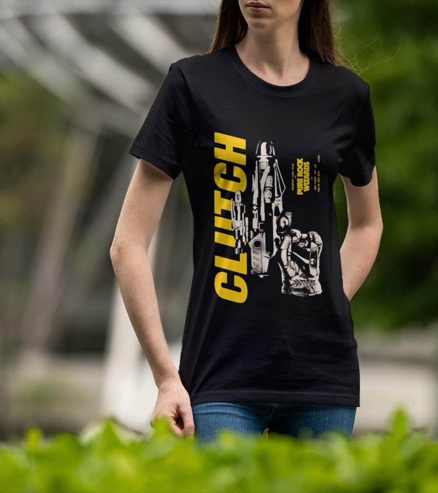 Clutch Pure Rock Wizards Tour Retro Sci Fi Mechanical Arm T-Shirt