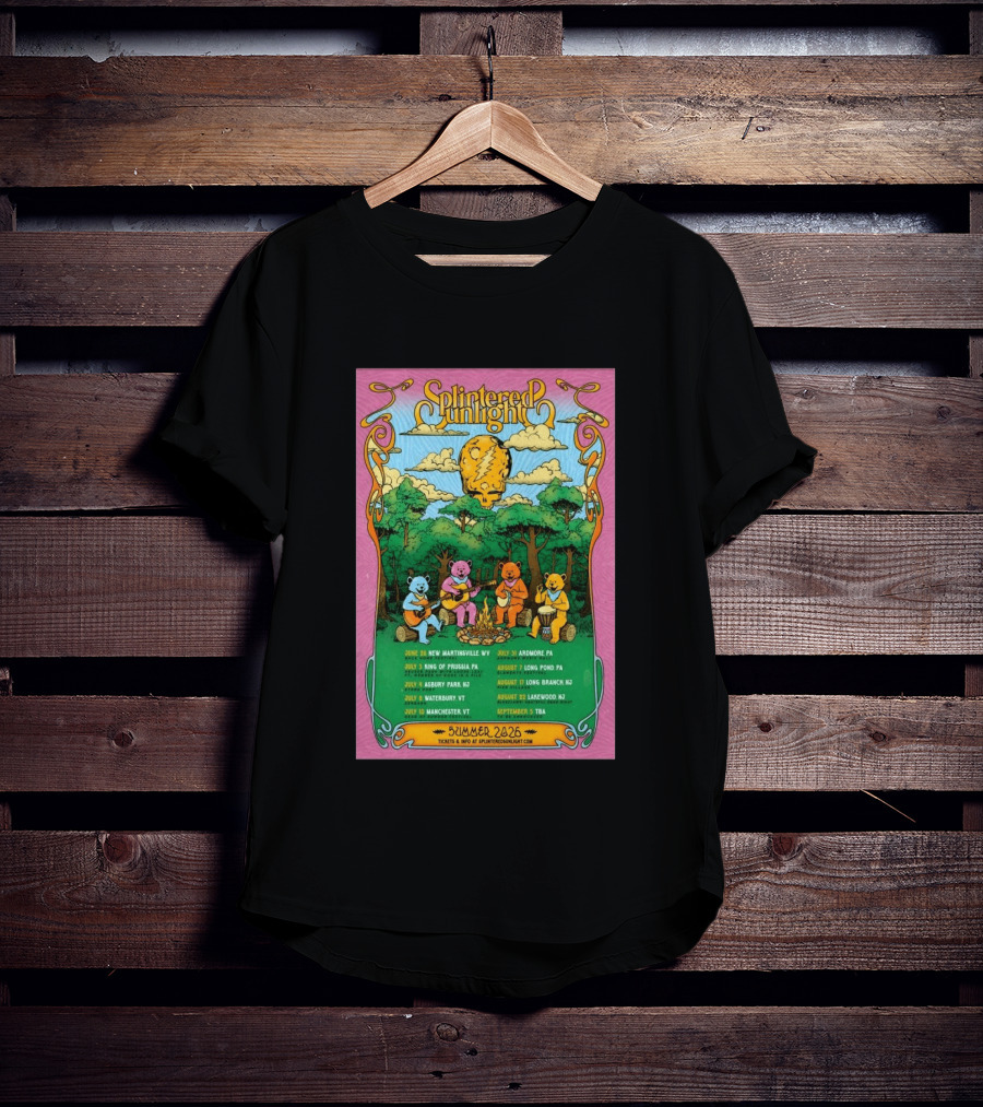 Splintered Sunlight Summer 2026 Tour New Martinsville King Prussia Asbury Waterbury Manchester Ardmore Long Pond Branch Lakewood T-Shirt