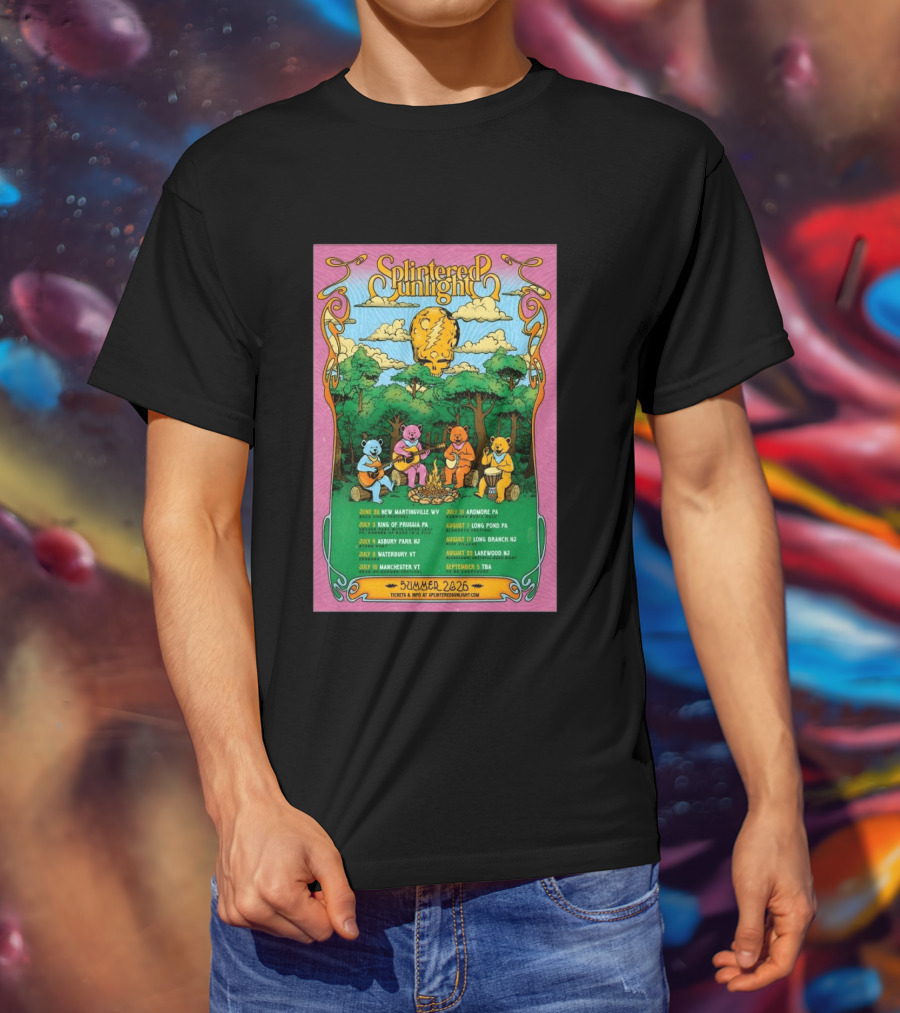 Splintered Sunlight Summer 2026 Tour New Martinsville King Prussia Asbury Waterbury Manchester Ardmore Long Pond Branch Lakewood T-Shirt