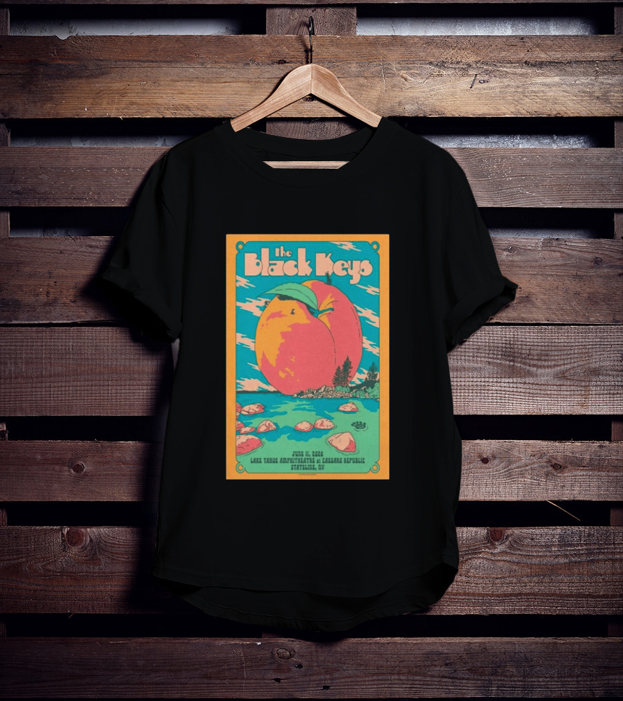 The Black Keys June 11 2026 Lake Tahoe Amphitheatre At Caesars Republic Stateline NV Peach T-Shirt