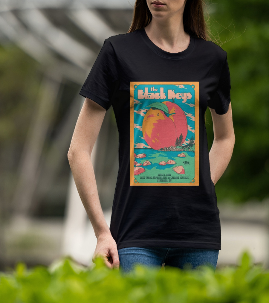 The Black Keys June 11 2026 Lake Tahoe Amphitheatre At Caesars Republic Stateline NV Peach T-Shirt
