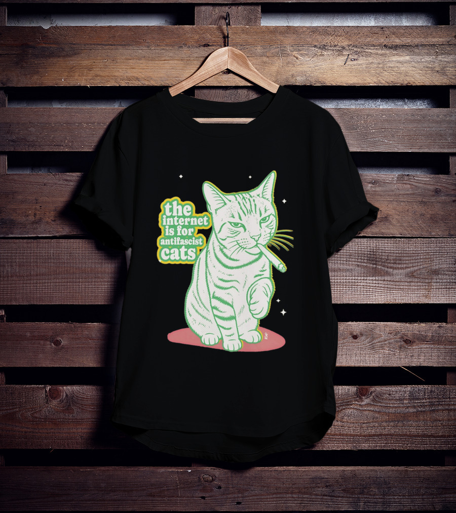 Antifascist Cats Internet Humor Smoky Cat Relaxation T-Shirt