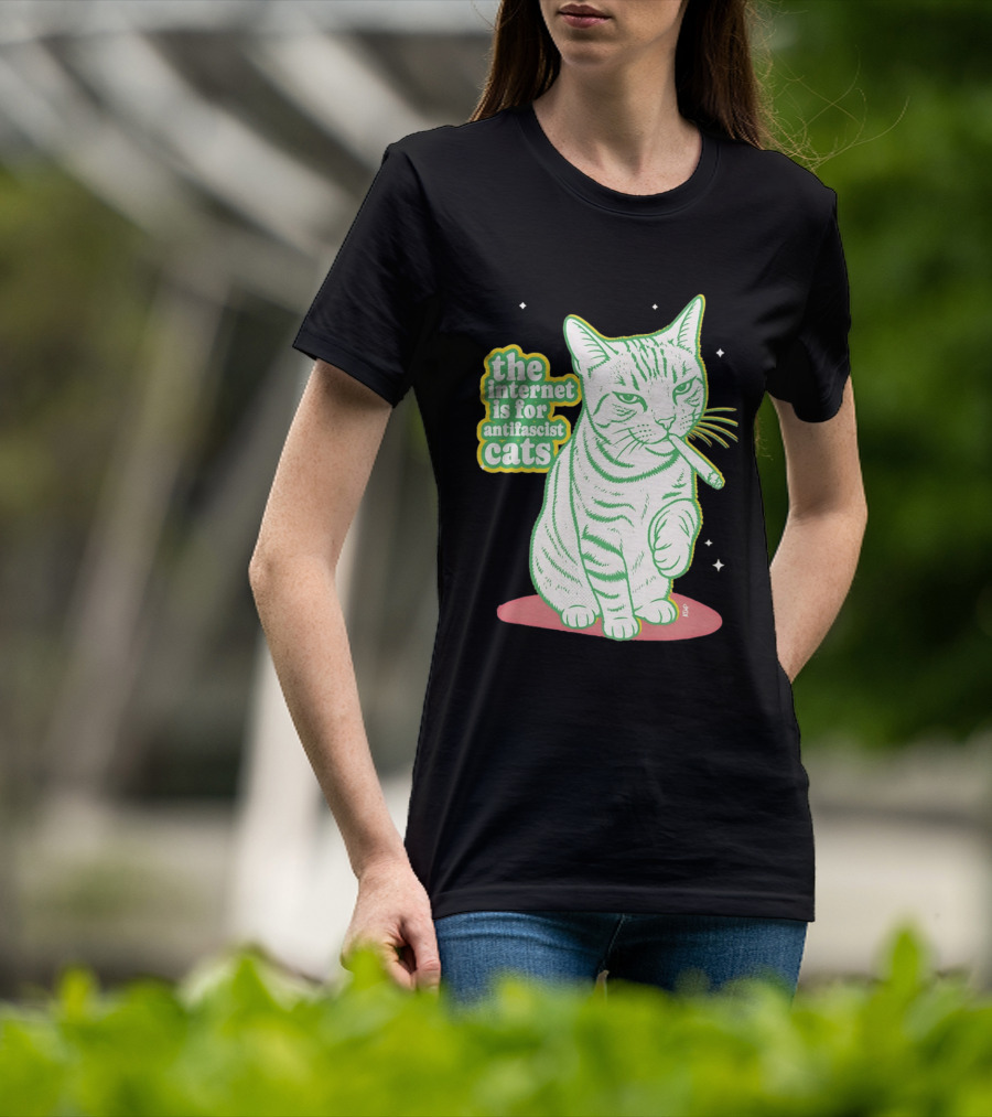 Antifascist Cats Internet Humor Smoky Cat Relaxation T-Shirt