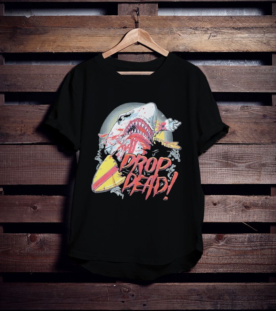 Drop Dead Shark Attack Surfboard T-Shirt