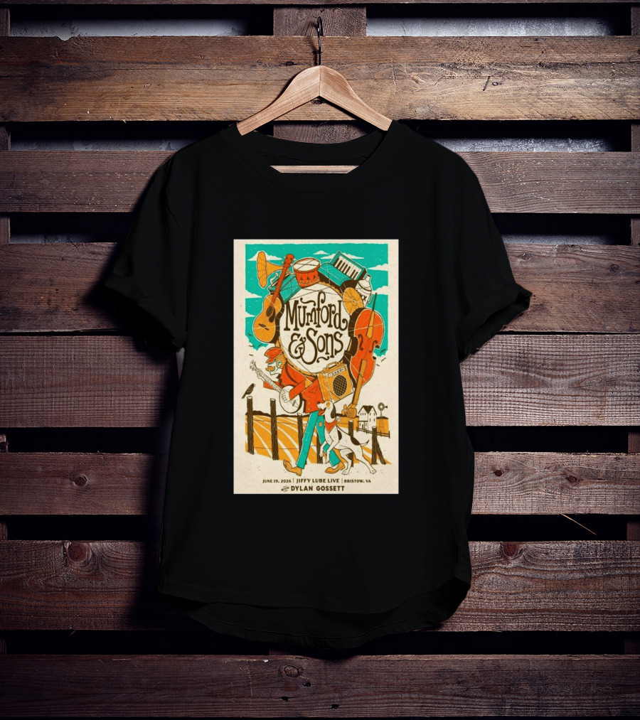 Mumford & Sons Dylan Gossett Jiffy Lube Live June 19 2026 Bristow Virginia T-Shirt
