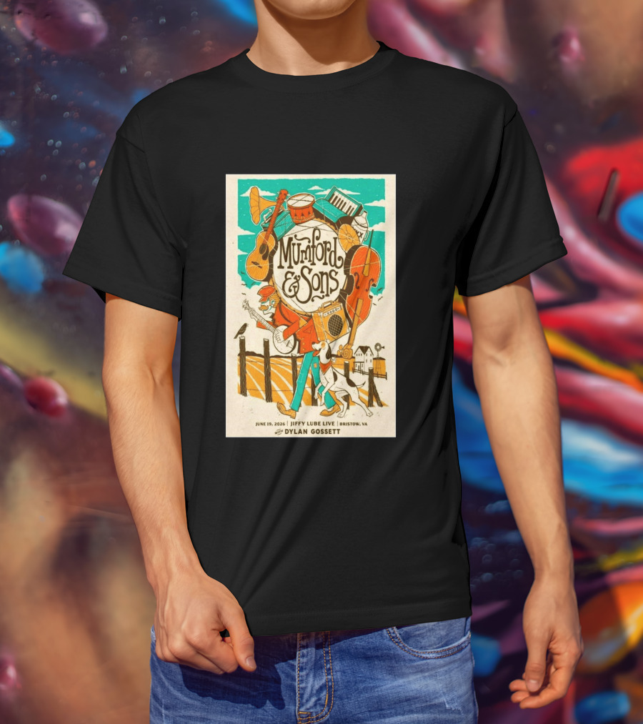 Mumford & Sons Dylan Gossett Jiffy Lube Live June 19 2026 Bristow Virginia T-Shirt