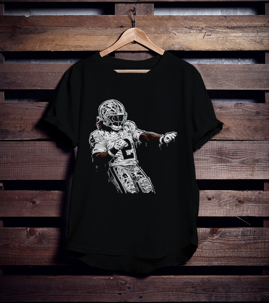 Gardner Minshew Las Vegas Raiders Drip 2 Football Player In Action T-Shirt