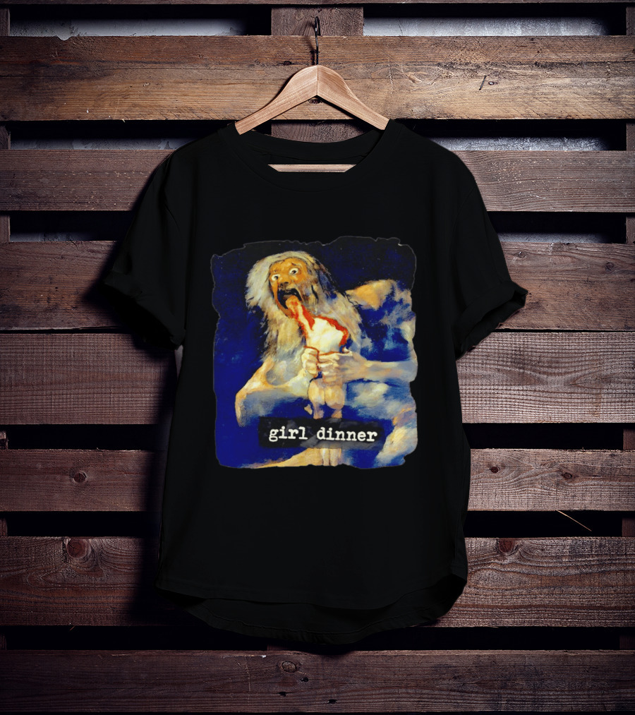 Girl Dinner Goya Painting Dark Academia Spooky Meme Saturn Devouring His Son T-Shirt