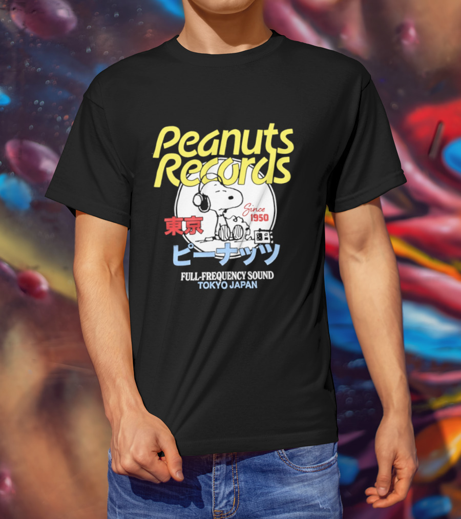 Peanuts Records Since 1950 Full Frequency Sound Tokyo Japan T-Shirt