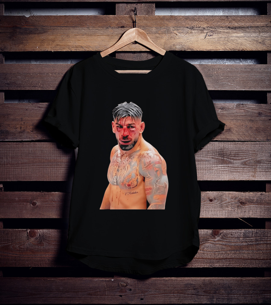 Ilia Topuria MMA Fighter Portrait Bleeding Face T-Shirt