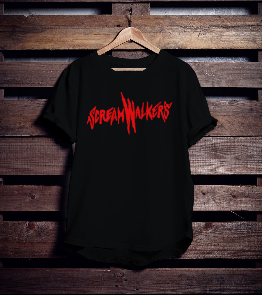 Screamwalkers Red Slash Horror Movie Lettering T-Shirt