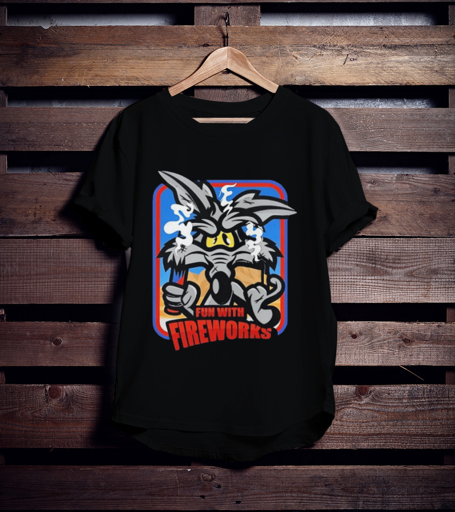 Wile E Coyote Looney Tunes Dynamite Fun With Fireworks T-Shirt