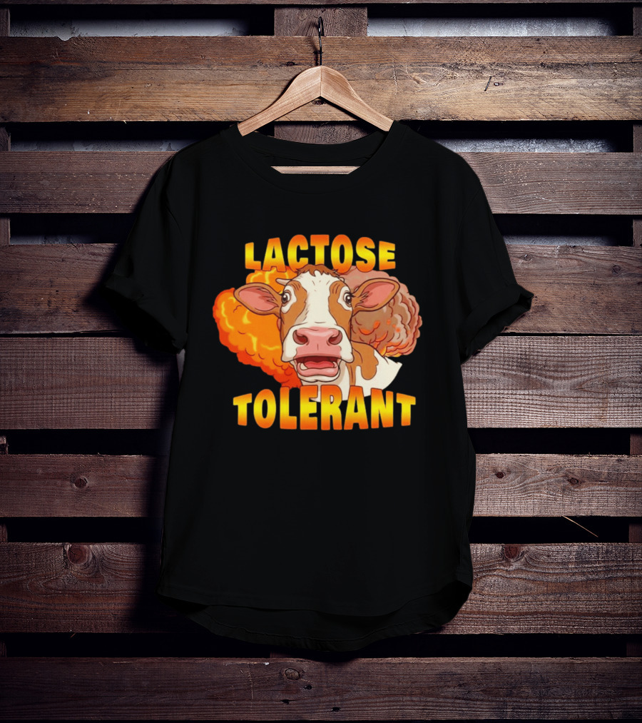Lactose Tolerant Cow Explosion Dairy Humor T-Shirt