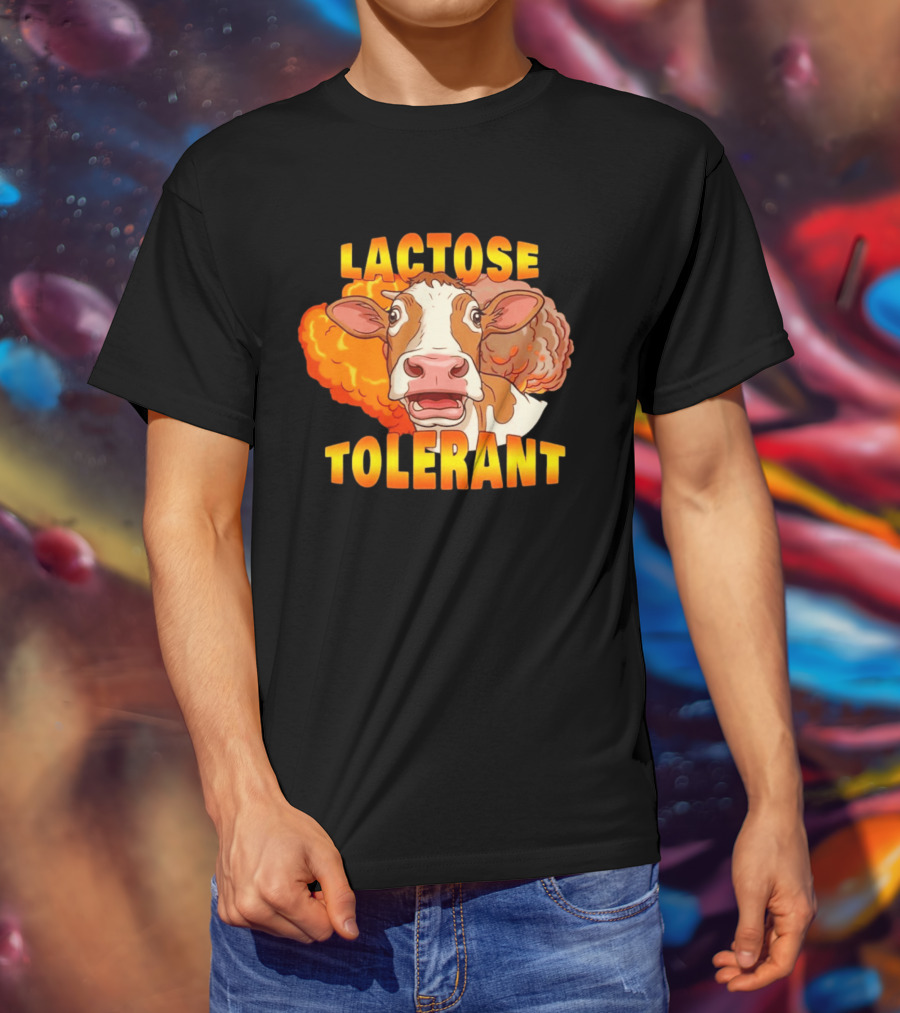 Lactose Tolerant Cow Explosion Dairy Humor T-Shirt