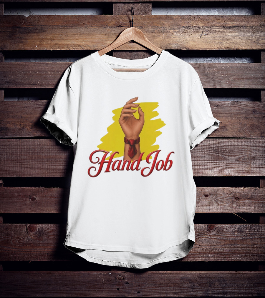 Hand Job Humor Double Entendre Red Tie Playful T-Shirt