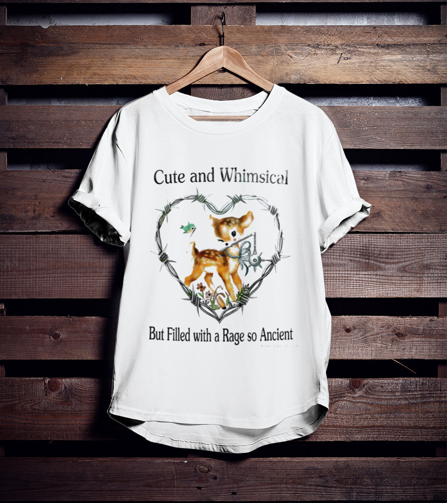 Cute And Whimsical But Filled With A Rage So Ancient Deer Key Heart Floral T-Shirt