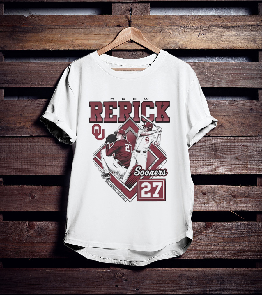 Oklahoma Sooners Drew Rerick Baseball 27 OU T-Shirt
