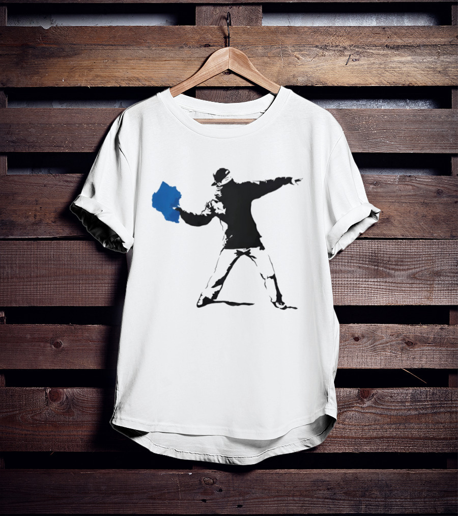 Blue Strip Paint Thrower Algae Political Team Concept T-Shirt
