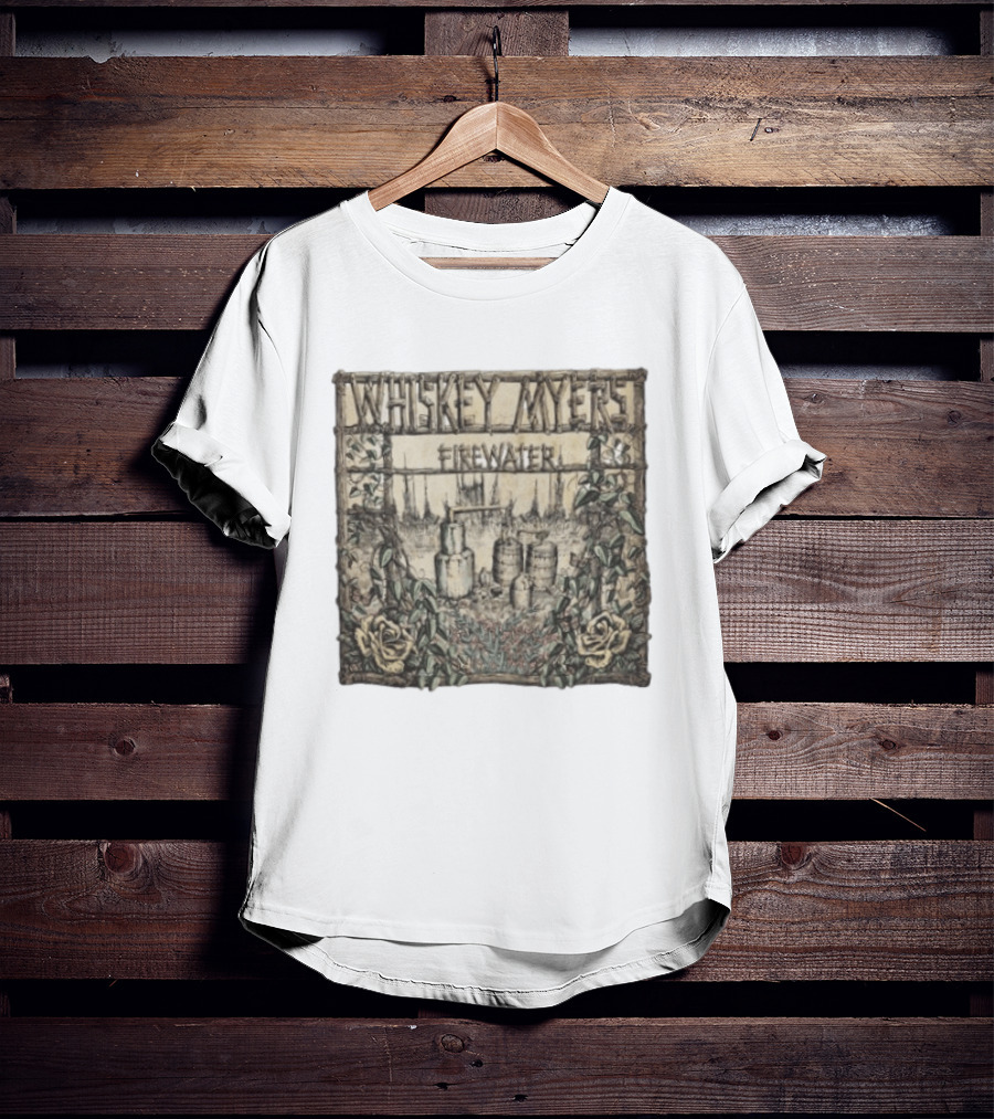Whiskey Myers Firewater Distillery Artwork With Roses And Vines T-Shirt