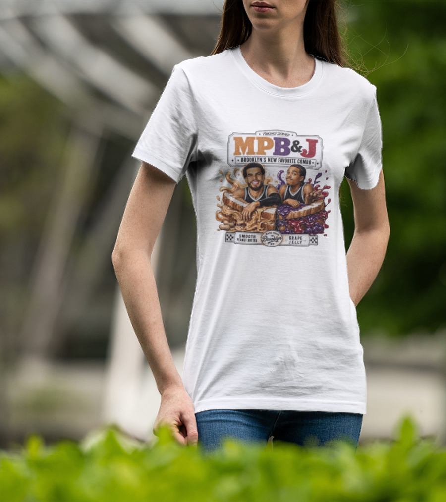 Freshly Served MPB & J Brooklyn's New Favorite Combo Smooth Peanut Butter Grape Jelly T-Shirt