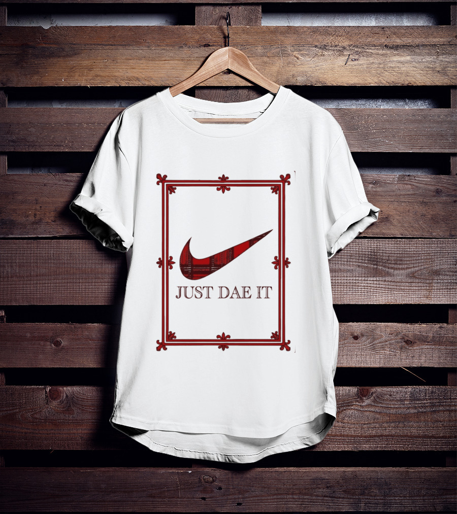 Just Dae It Scottish Plaid Swoosh Scotland T-Shirt