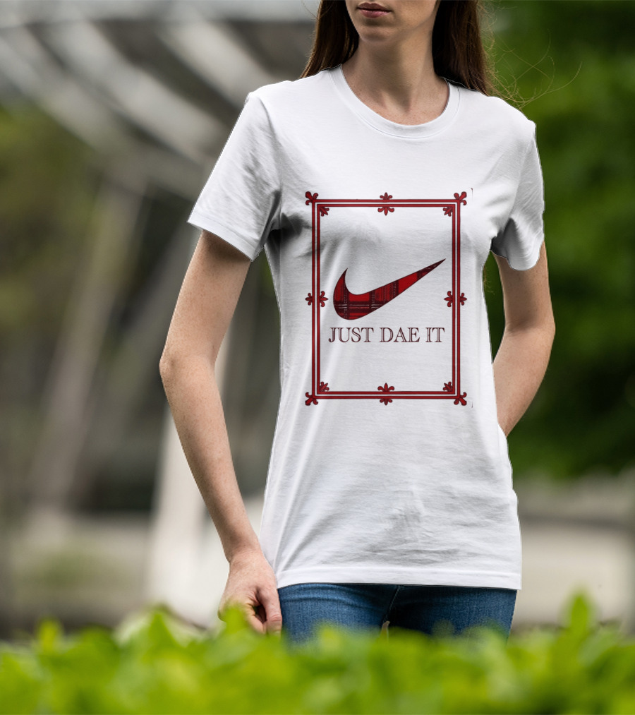 Just Dae It Scottish Plaid Swoosh Scotland T-Shirt