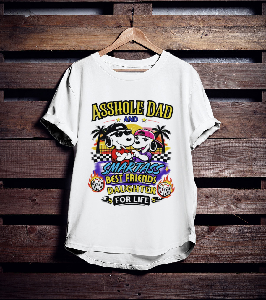Asshole Dad And Smartass Best Friends Daughter For Life Vintage Sunset T-Shirt