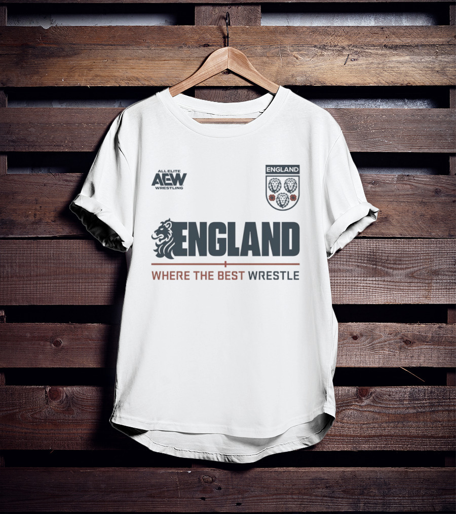 All Elite AEW Wrestling England Where The Best Wrestle Lion Crest T-Shirt
