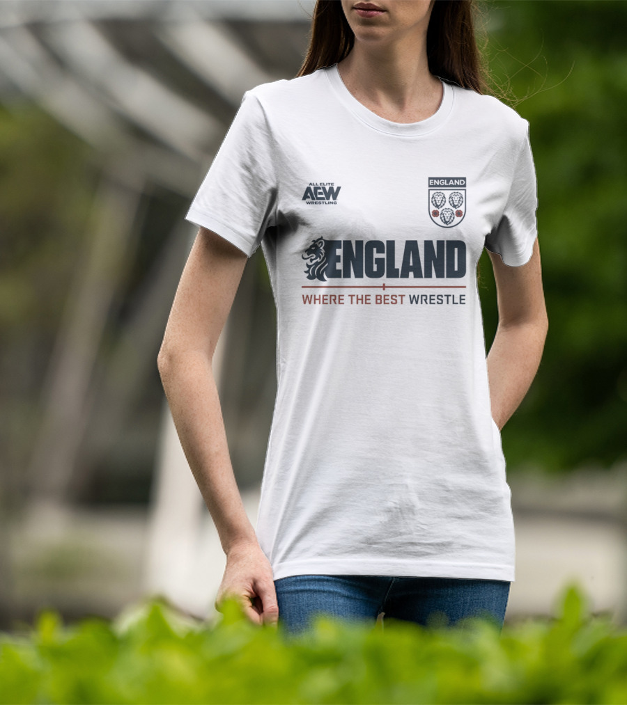 All Elite AEW Wrestling England Where The Best Wrestle Lion Crest T-Shirt