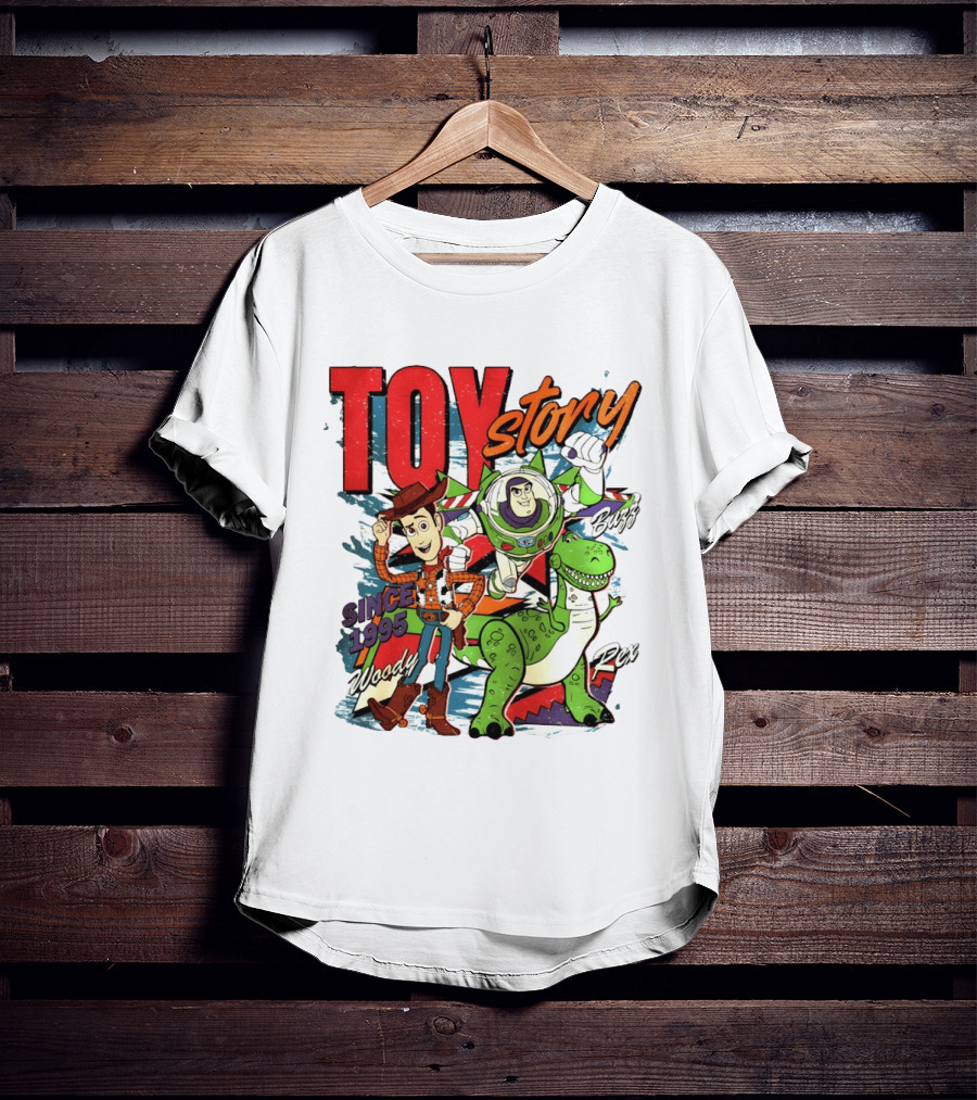 Toy Story Woody Buzz Rex Since 1995 Animated Adventure T-Shirt